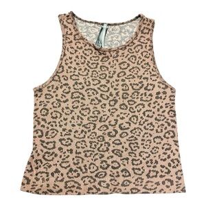 ANTHROPOLOGIE Brown Leopard Print Knit Tank Top